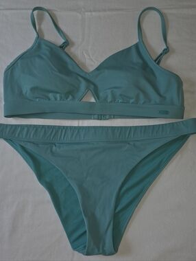 Roxy Teal Two-Piece Bikini Set